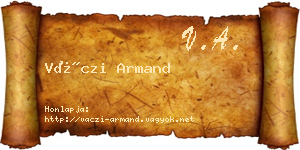 Váczi Armand névjegykártya